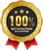 100% satisfaction guaranteed gold badge